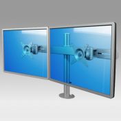 Eco Style monitor arm for 2 horizontal displays on desk mounting pole