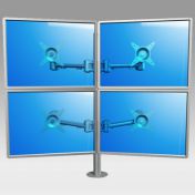 Articulated monitor arm Eco Style for 4 horizontal displays (2+2) on desk mounting pole