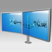 Articulated monitor arm Eco Style for 2 horizontal displays on desk mounting pole