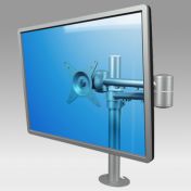Articulated monitor arm double extension for display, Eco Style, on pole desk mounting