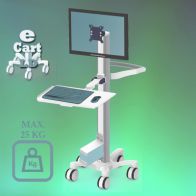 ErgonoFlex Medical Cart "e Cart LD 8" Pre-configuration for monitor and keyboard