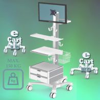 ErgonoFlex Medical cart "e Cart HD 5" Pre-configuration for monitor and keyboard