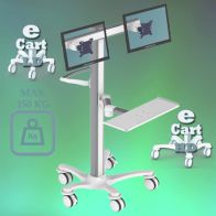 ErgonoFlex Medical cart "e Cart HD 8" Pre-configuration for 2 monitors and keyboard