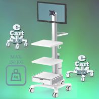 ErgonoFlex Medical cart "e Cart HD 10" Pre-configuration for monitor