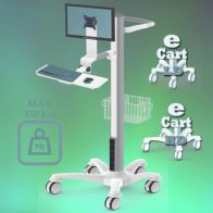ErgonoFlex Medical cart "e Cart HD 20" Pre-configuration Combo for screen and keyboard
