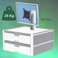 ErgonoFlex Medical Monitor Console, Height 220 mm, 2 drawers Wall Mount