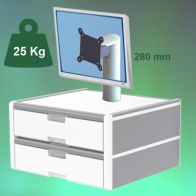 ErgonoFlex Medical Monitor Console, Height 280 mm, 2 drawers Wall Mount