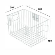 Large service basket, vertical slide rail mounting