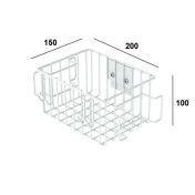 Small service basket, vertical slide rail mounting