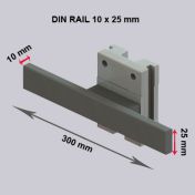 Din Rail 10 x 25 mm. Length 300 mm on vertical rail