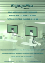Our Combo Standard Medical Arms for Display, Keyboard and mouse, Pole mounting 23-40 mm