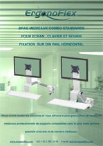 Our Combo Standard Medical Arms for Display, Keyboard and mouse mounting on Din Rail Horizontal