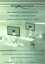 Our Combo Folding Medical Arms for Display, Keyboard and mouse, Pole mounting 23-40 mm