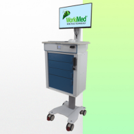 WorkiMed PC Cart Powered Large Surface with 4 secures drawers WMC 2-6