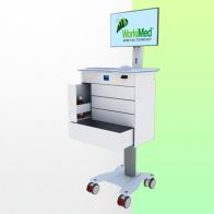 WorkiMed PC Cart Full Powered Large Surface with 5 drawers WMC 2-7