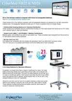 Cybermed All in One fanless medical computers with three hot-swappable batteries Ideal for non-powered medical trolleys